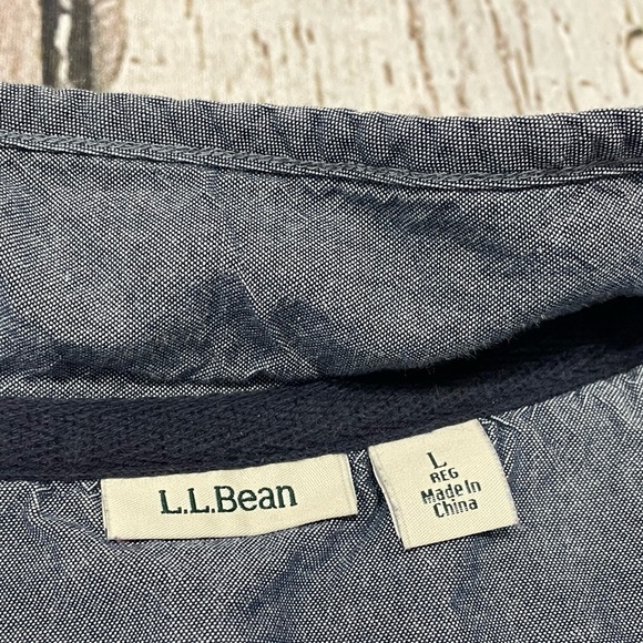 LL Bean Blue and White Nautical Look Pullover Long Sleeve Shirt - Picture 6 of 6